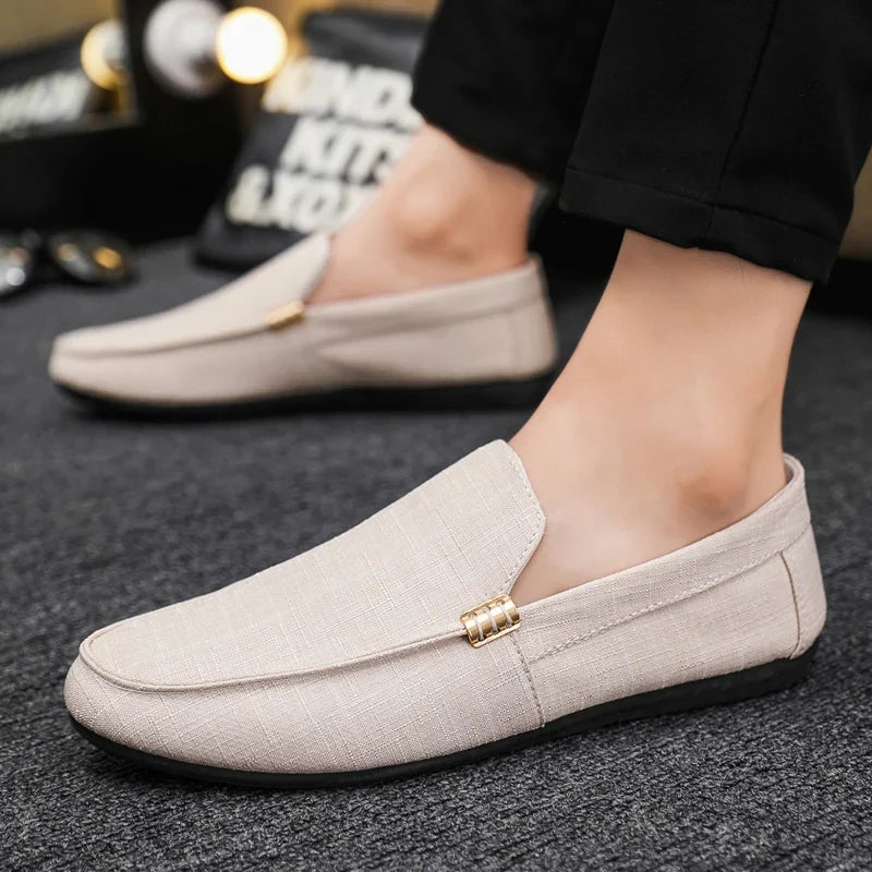 Men's Soft Leather Loafers | Spring Autumn Slip-On Driving Flats Large Size