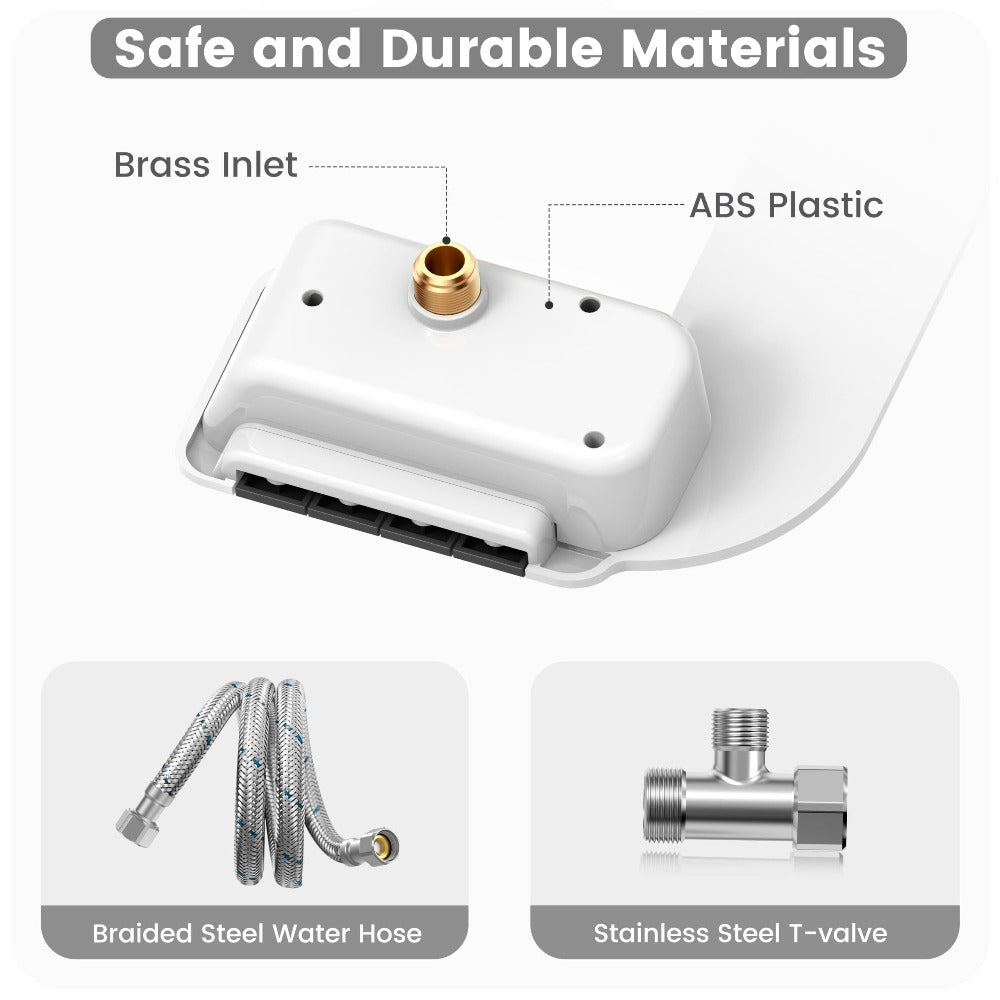 Bidet Attachment, Dual Retractable Nozzle Non-Electric Self-Cleaning Fresh Water Bidet Sprayer, Fits Most Toilets