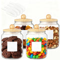 Half Gallon Glass Jars with Lids Airtight Set of 4 | Large Clear Storage Containers for Pantry, Kitchen & Laundry Room – Wide Mouth Food Organization Jars with Bamboo Lid Option