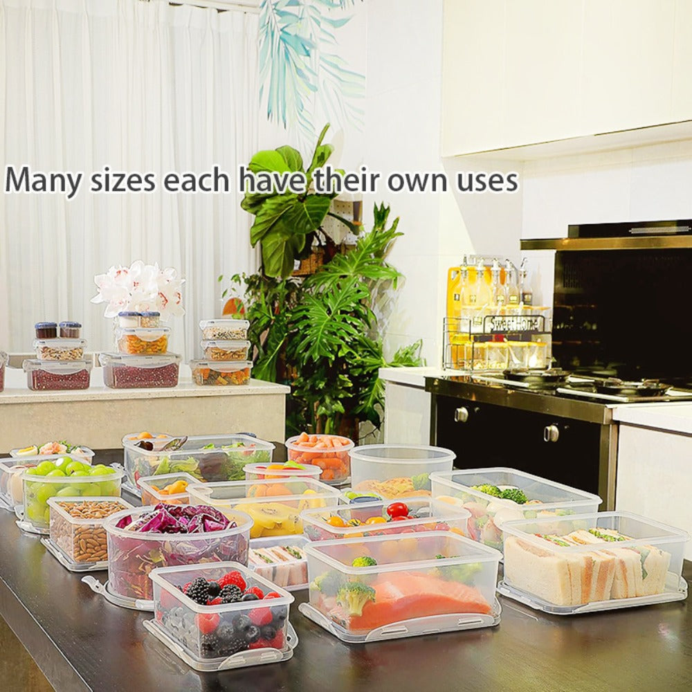 Food Storage Containers With Lids Airtight Plastic Container Set for Kitchen Pantry Organization, Easy-Lock Leak-Proof Design