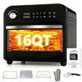 Air Fryer Toaster Oven Combo 15QT Extra Large, 360° Convection, LED Digital Display, Precise Temperature Control – Stainless Steel Interior, 5 Accessories, Healthy Low-Oil Cooking for Family Kitchen