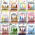 Christmas Kitchen Towels Set 12-Piece Gnome Dish Towels – Absorbent Seasonal Hand Towels for Holiday Kitchen Decor, Tea Towels & Dishcloths