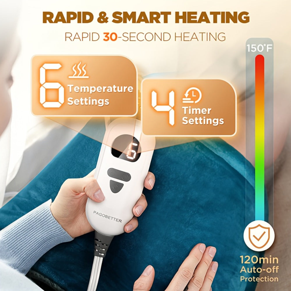 Heating Pad for Neck and Shoulders, Weighted Electric Wrap with Six Heat Settings and Automatic Shut-Off