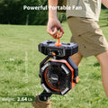 Portable Outdoor Fan 20000mAh USB Rechargeable, Infinite Speed Control Strong Wind Fan with Remote Control, High-Capacity Battery Powered Fan for Camping, Hiking, Job Site and Outdoor Activities