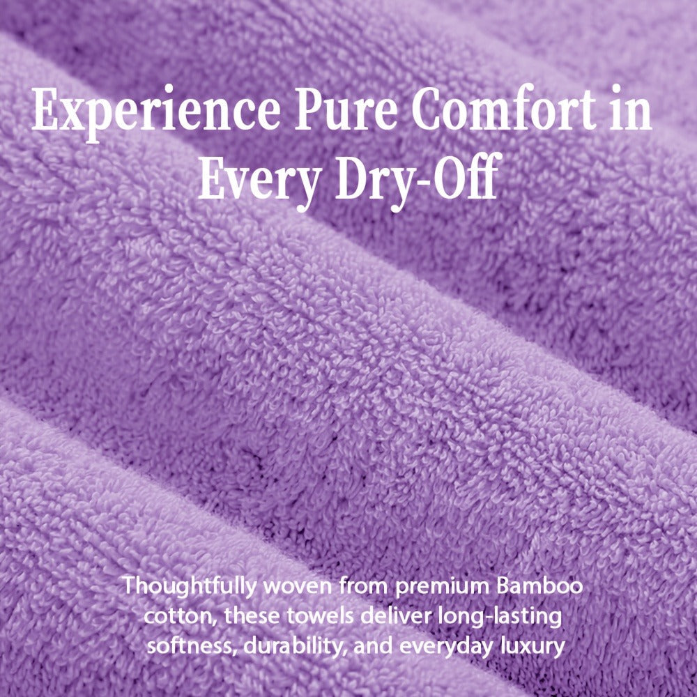 Bath Towel Set, 4-Pack 620GSM Bamboo Cotton Blend Super Soft Quick-Dry Absorbent Towels for Bathroom Spa Gym Travel