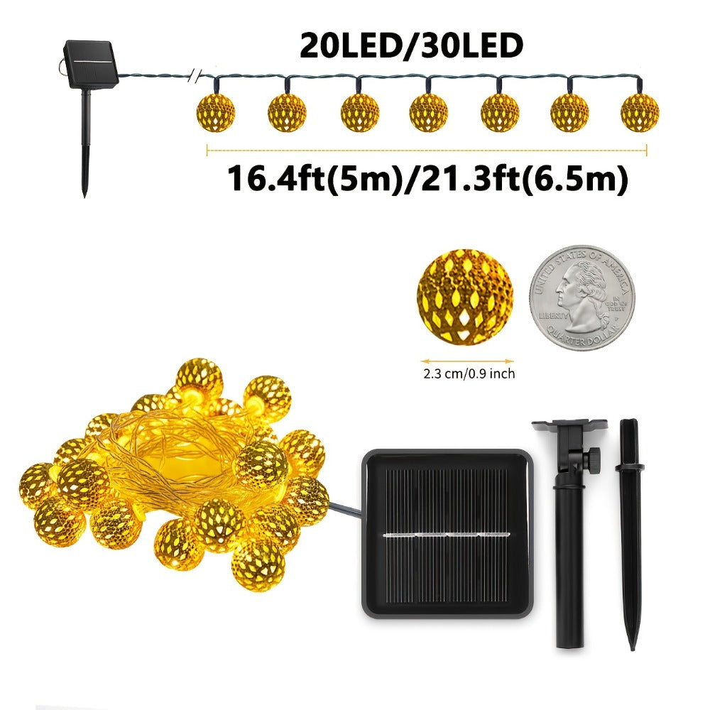 Solar String Lights Outdoor with 8 Modes and Boho Garden Lights for Patio