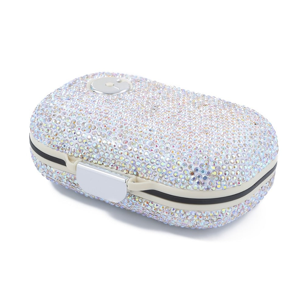 Pill Organizer with Seven Separate Compartments, Compact Square or Oblong Travel Case for Daily Supplements