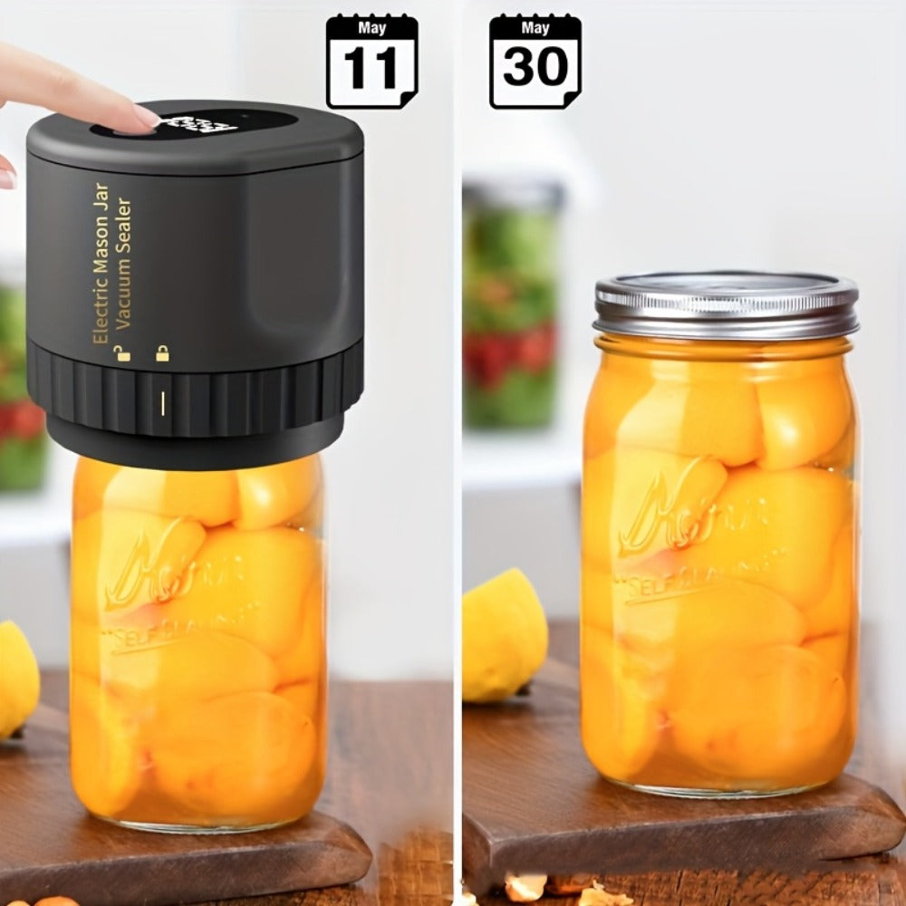 Electric Mason Jar Sealer One-Touch Vacuum Seal with Regular Mouth Lids