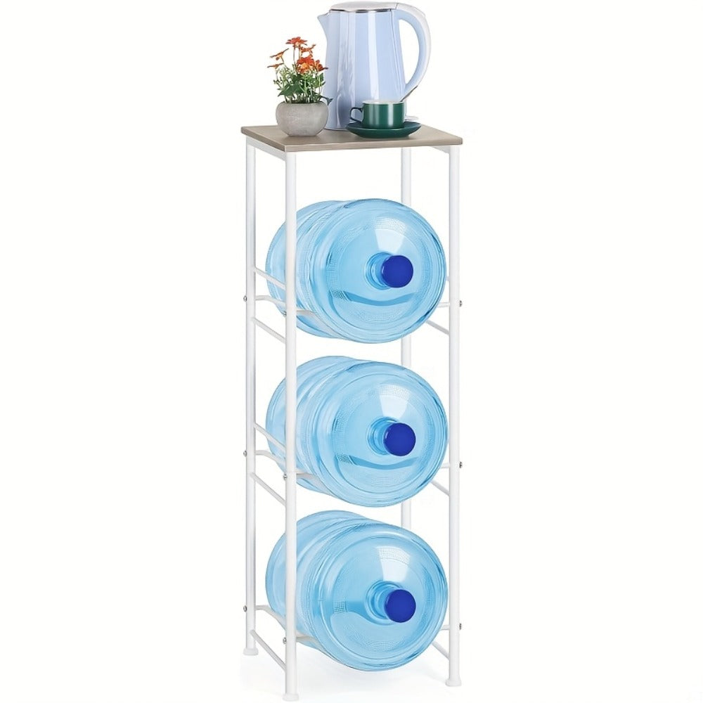 5 Gallon Water Jug Holder in Particleboard and Steel Frame for Kitchen and Office (3-Tier Rack Organizer)