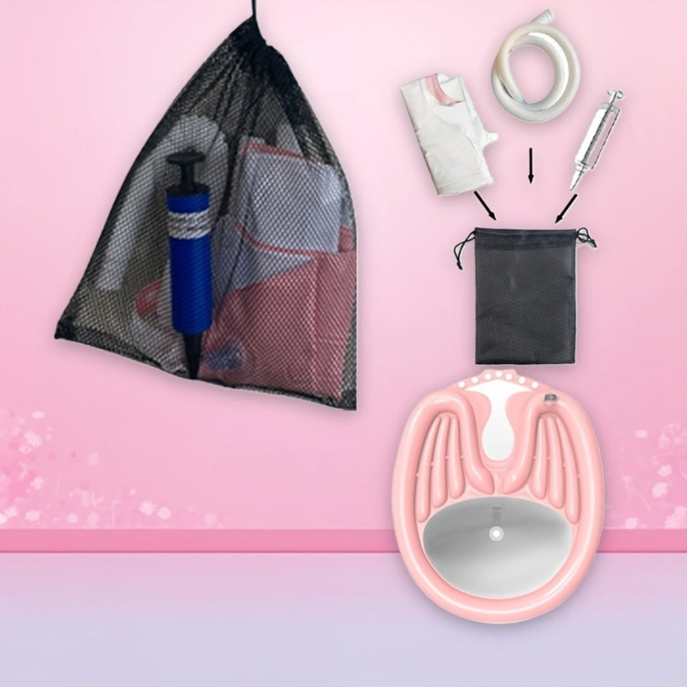 Foldable Inflatable Shampoo Basin with Air Pump and Drainage for Bedridden Elderly