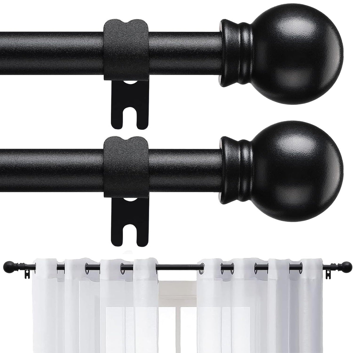 Adjustable Curtain Rod in an Adjustable Design for Living Room and Kitchen
