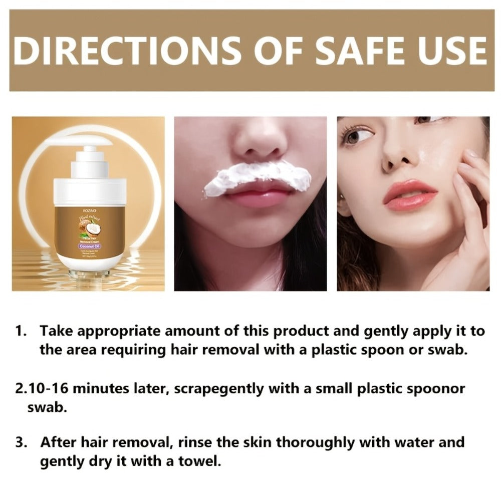 Hair Removal Cream for Sensitive Skin with Coconut Essence and Aloe