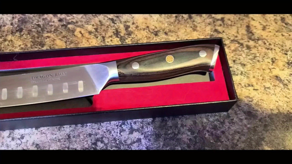 10 Inch Brisket Carving Knife with Ergonomic Wood Handle for BBQ