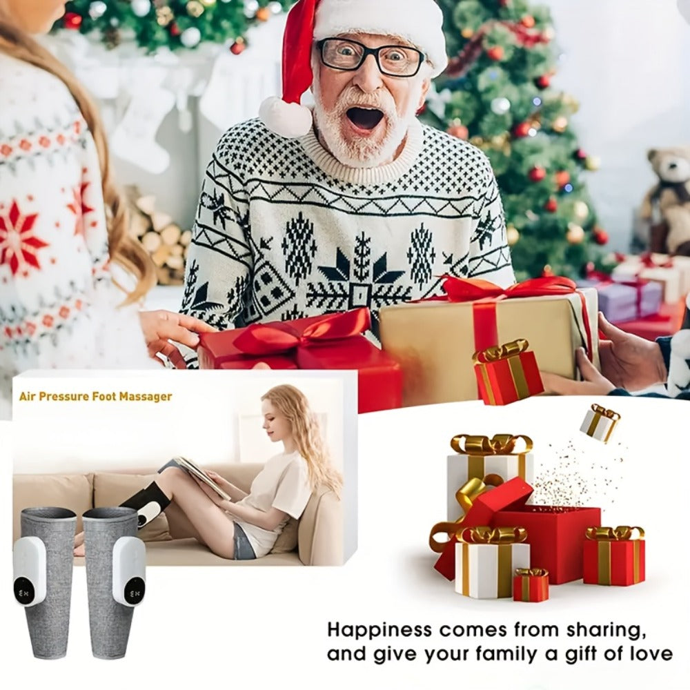 Leg Massager: Air Compression, Cordless Calf & Foot Massager with 3 Intensity Levels for Legs, Thighs