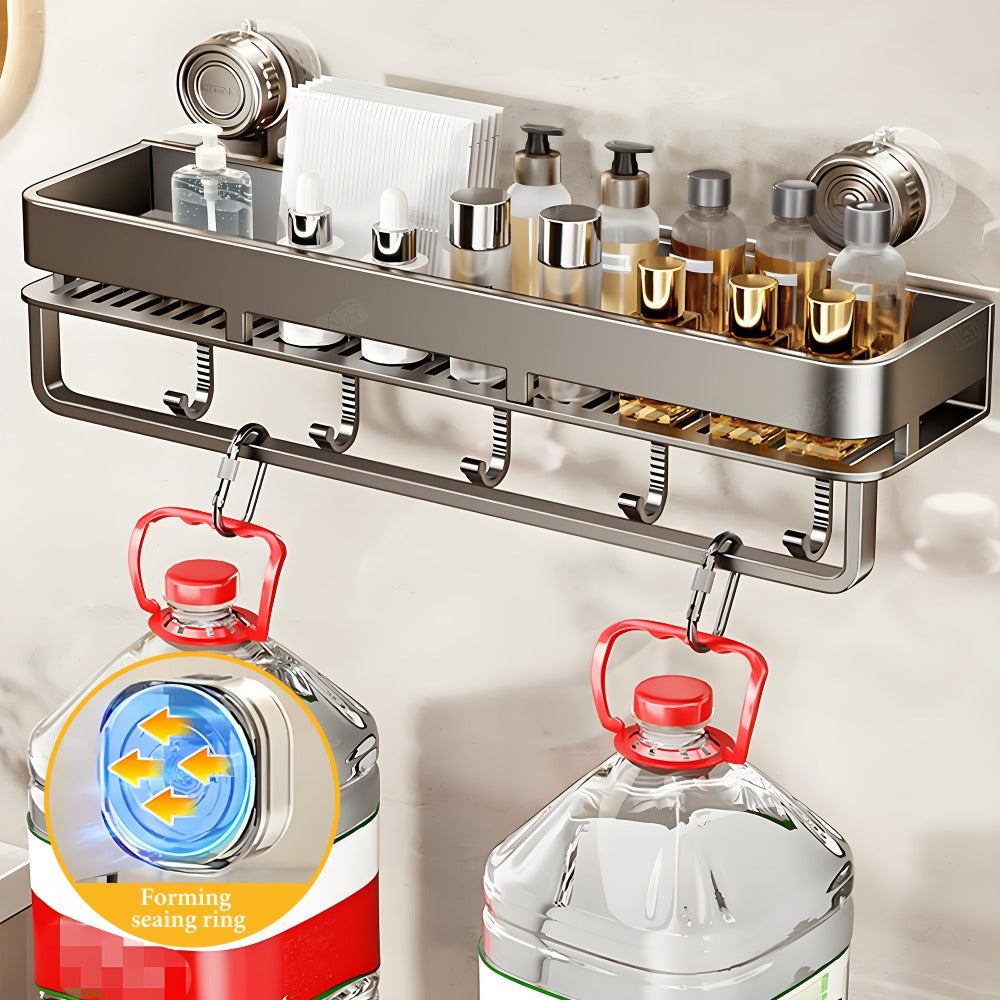 Shower Caddy, Wall-Mounted Bathroom Shelf Organizer for Shampoo Soap, Heavy-Duty Floating Shower Shelves