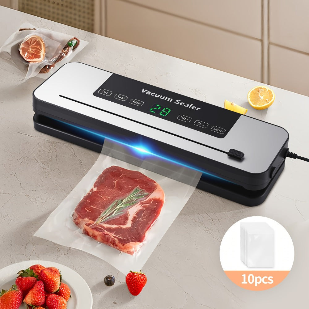 Vacuum Sealer Machine with Bags Cutter and Hose for Dry and Moist Foods