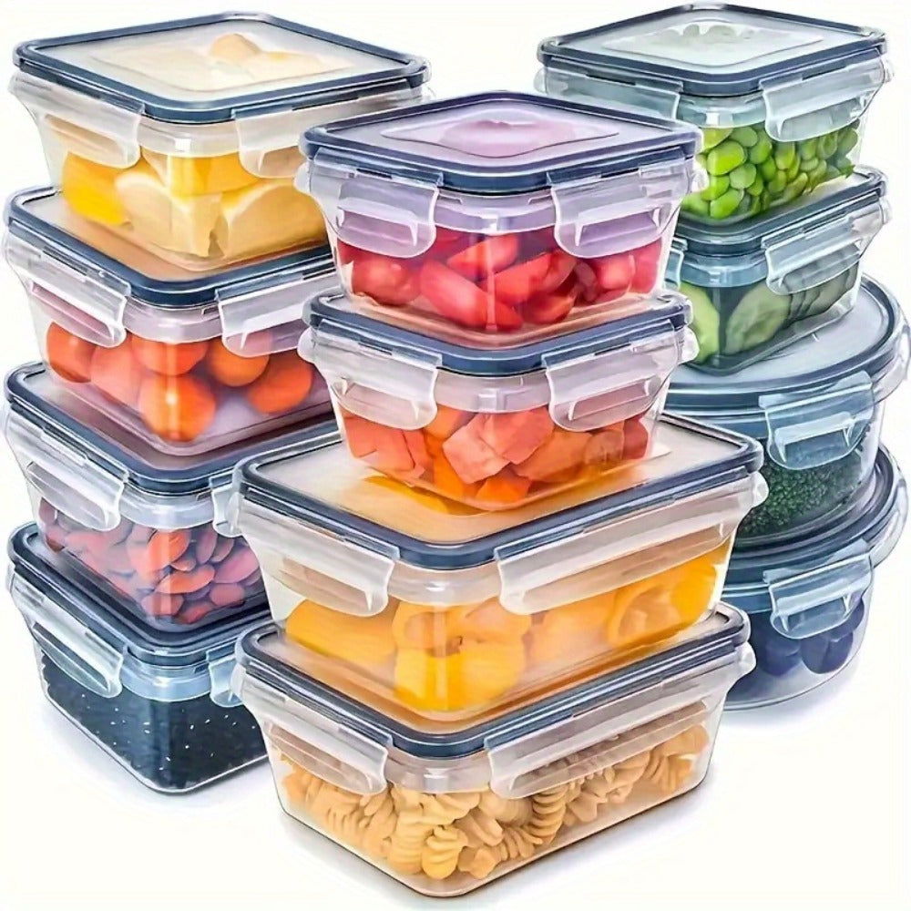 Food Storage Containers With Lids Airtight Plastic Container Set for Kitchen Pantry Organization, Easy-Lock Leak-Proof Design