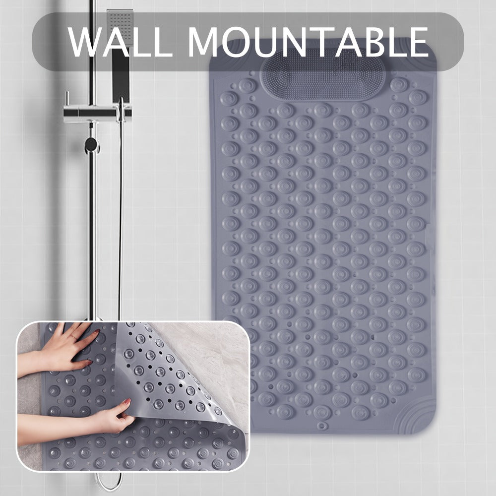 Non-Slip Bath Mat, Cushioned Shower and Tub Floor Mat with Massage Texture in Two Rectangular Sizes