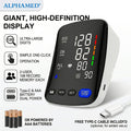 Upper Arm Blood Pressure Monitor – Automatic Digital BP Machine, Large LED Display, 2-User 198 Memory, Adjustable Cuff 8.7-17in, One-Touch, Type-C, Home Use
