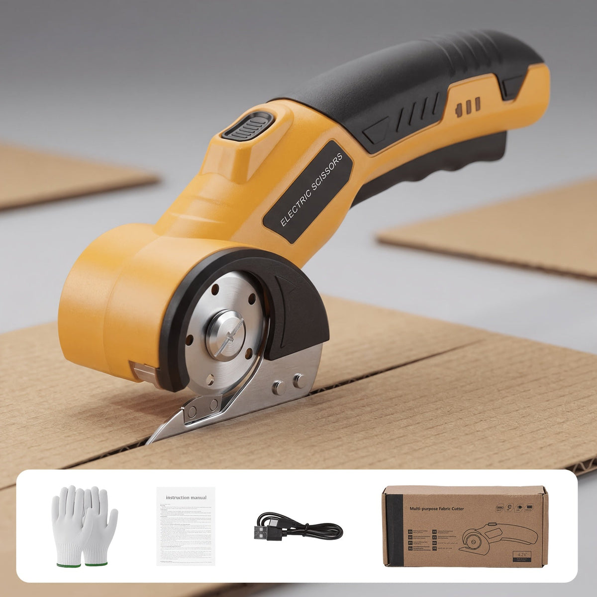Electric Scissors with Rechargeable Cordless and Battery Indicator for Fabric