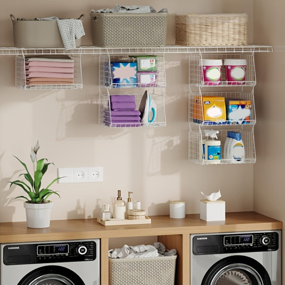Laundry Basket Organizer with 360° Rotating Hook for Washing Machine and Drying Rack