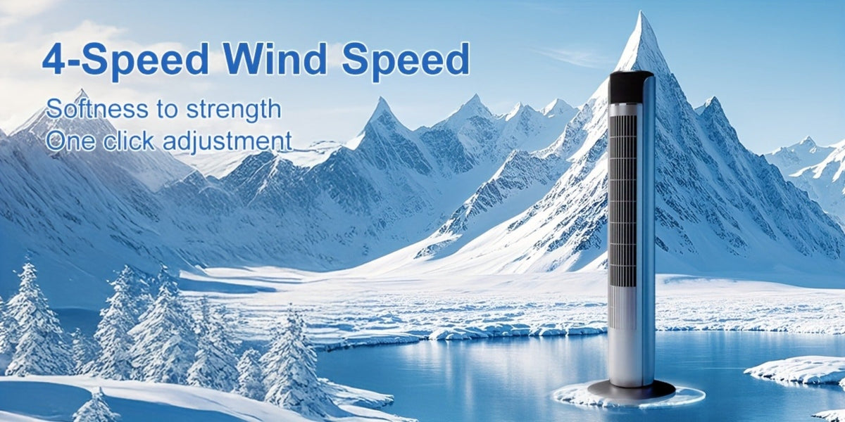 Bladeless Tower Fan with Remote Control and 12-Hour Timer for Home