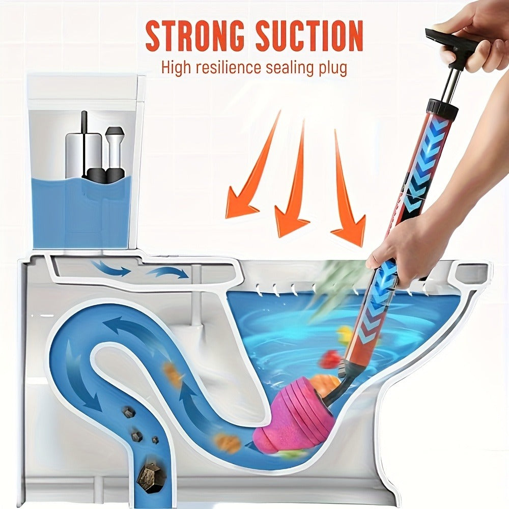 Toilet Plunger, Heavy-Duty Air Pressure Drain Cleaner, Suction Cup Clog Remover for Toilet Sink Shower Bathtub