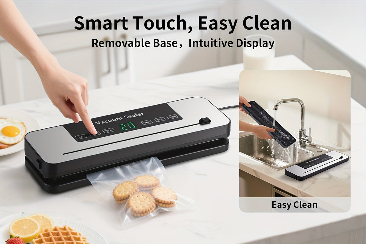 Vacuum Sealer Machine with Bags Cutter and Hose for Dry and Moist Foods