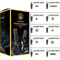 Tattoo Cartridge Needles 50pcs Mixed Size – POSEIDON V5 Disposable Round Liner, Shader & Curved Needles (5RL 7RL 9RL 5RS 7RS 9RS 7RM 7M1 15M1 15RM) with Safety Membrane
