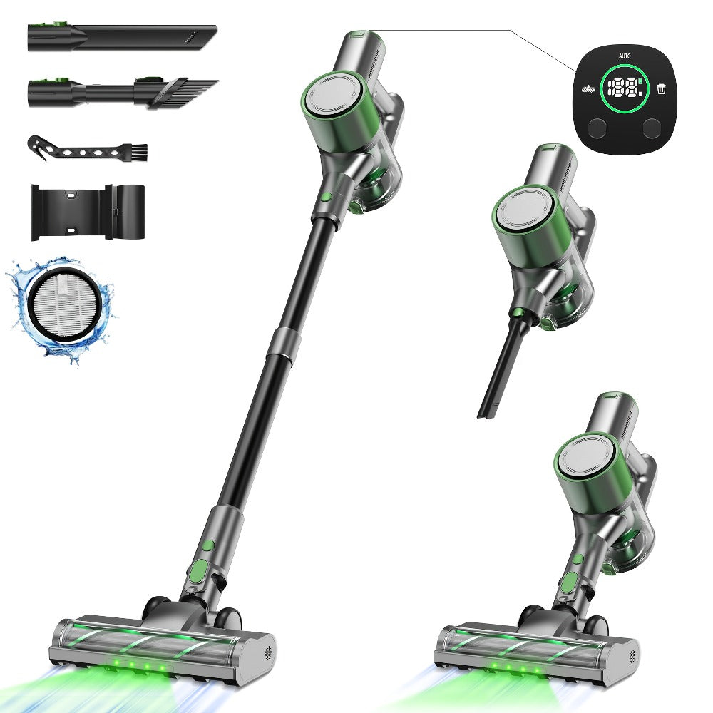 Cordless Stick Vacuum Cleaner 56-68Kpa – Lightweight 8-in-1 Handheld Vacuum with Rechargeable Battery, 45 Min Runtime for Hard Floors, Carpets & Pet Hair
