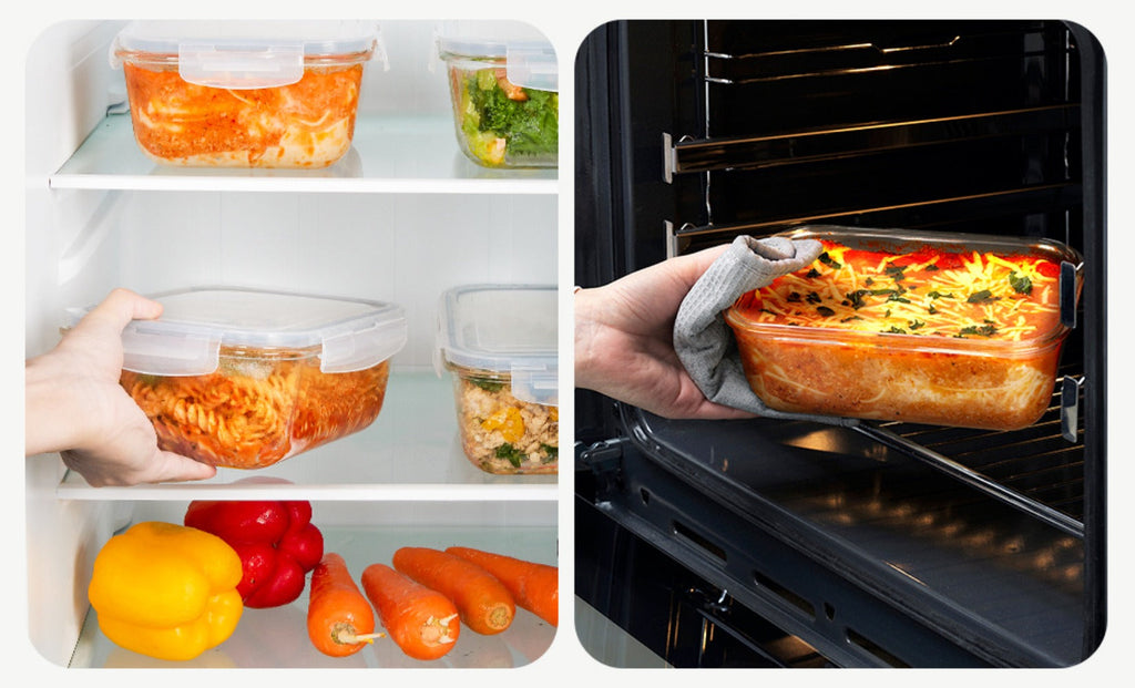 Lids 2 Pack 63oz Borosilicate Glass Meal Prep Containers, Leak-Proof Baking Dish Set, Glass Food Storage Container