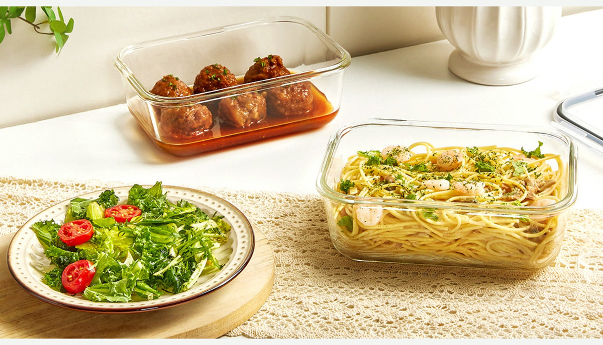 Lids 2 Pack 63oz Borosilicate Glass Meal Prep Containers, Leak-Proof Baking Dish Set, Glass Food Storage Container