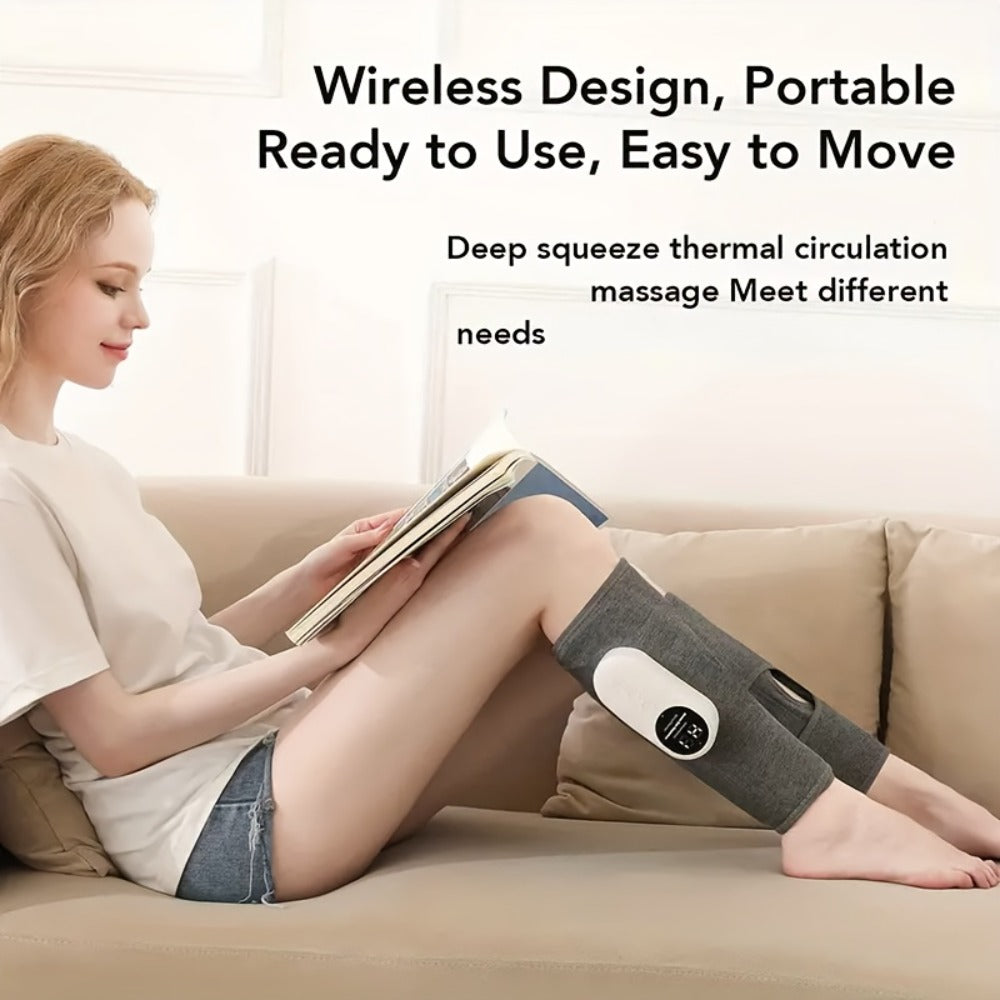Leg Massager: Air Compression, Cordless Calf & Foot Massager with 3 Intensity Levels for Legs, Thighs