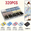 Solder Seal Wire Connectors Butt Splice Terminals 320/640/900pcs – Heat Shrink Insulated Waterproof Electrical Connectors for Automotive Marine Boat Truck & DIY Wire Splicing