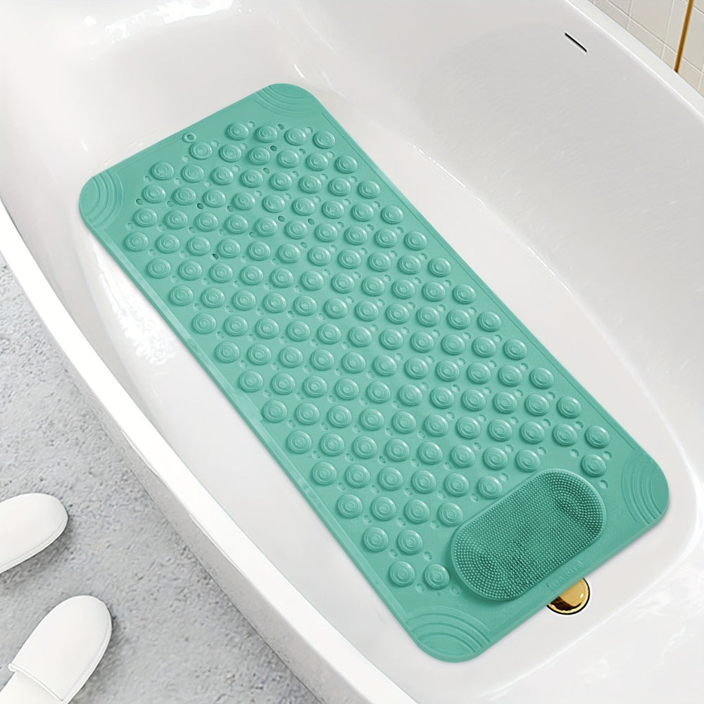 Non-Slip Bath Mat, Cushioned Shower and Tub Floor Mat with Massage Texture in Two Rectangular Sizes