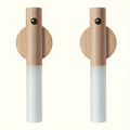 Motion Night Light, Rechargeable LED IPX4 Waterproof Wood Grain & Walnut Under Cabinet Step Lamp for Staircase