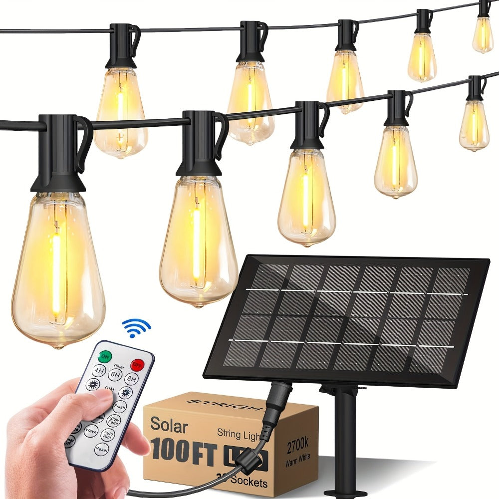 Solar String Lights in an Outdoor Design with Remote Control