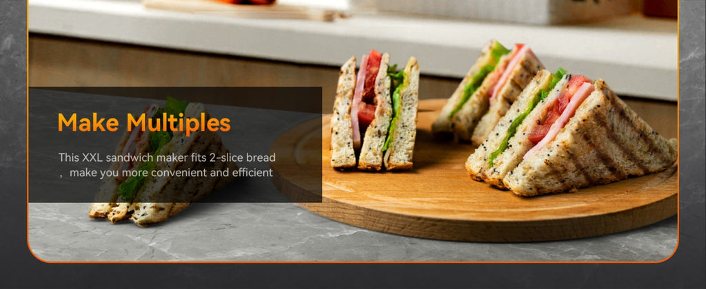 Sandwich Maker with Indicator Lights for Sandwiches Steaks Waffles