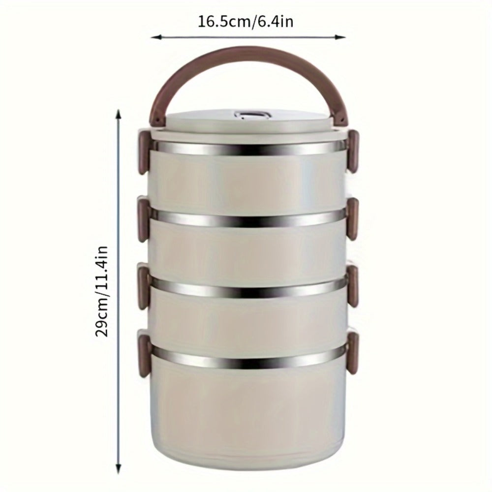 Steel Lunch Box with Carry Bag and Cutlery for Camping Picnic School Office and Outdoor Adventures