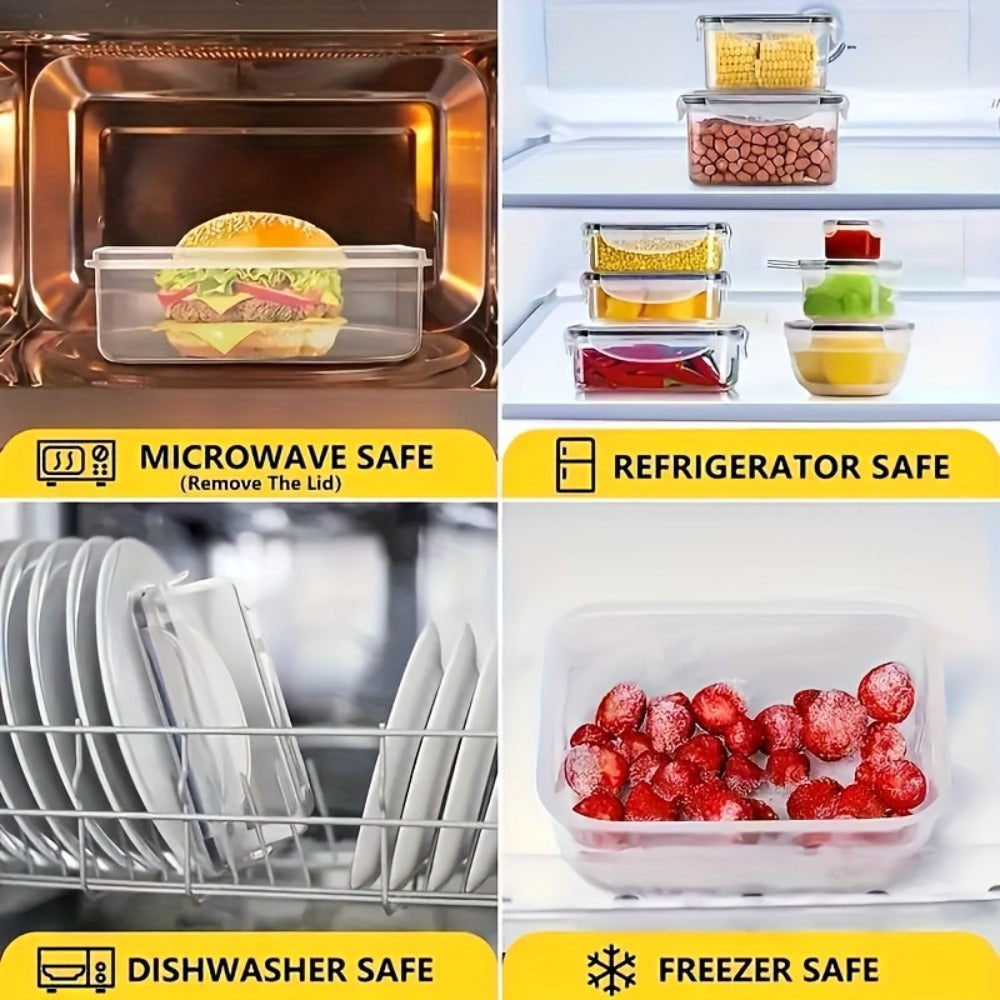 Food Storage Containers With Lids Airtight Plastic Container Set for Kitchen Pantry Organization, Easy-Lock Leak-Proof Design
