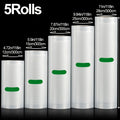 Vacuum Seal Bags Roll 5-Pack Multi-Size – BPA-Free PE+PA Vacuum Storage Roll Bags 3 Meters, 5 Widths for Food Storage, Meal Prep, Sous Vide & Freshness Preservation, Compatible with Vacuum Sealers