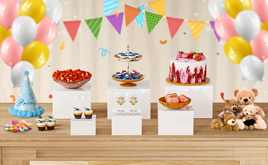 Dessert Display: Acrylic Buffet Risers Display Stand for Party Catering and Jewelry