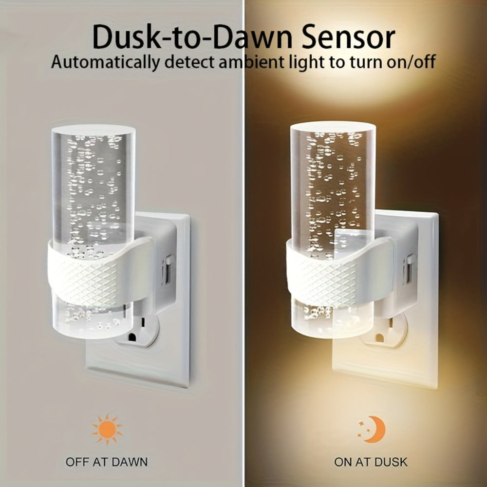 LED Dimmable 3000K Warm Light & Auto Sensor, 2 Pack for Hallway Bedroom, Adjustable / Dimmable, Plug In Night Light