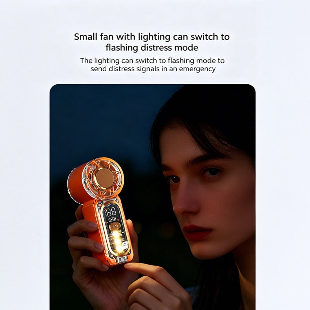 Pocket Fan (Mini Handheld 2 Pack 22000RPM Brushless Motor) with Digital Display for Camping and Travel
