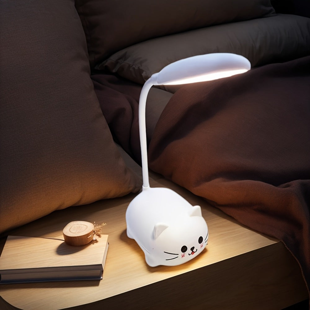 Kids Night Light in Bunny or Cat Designs, Foldable USB-Rechargeable Mini Table Lamp for Bedroom Lighting