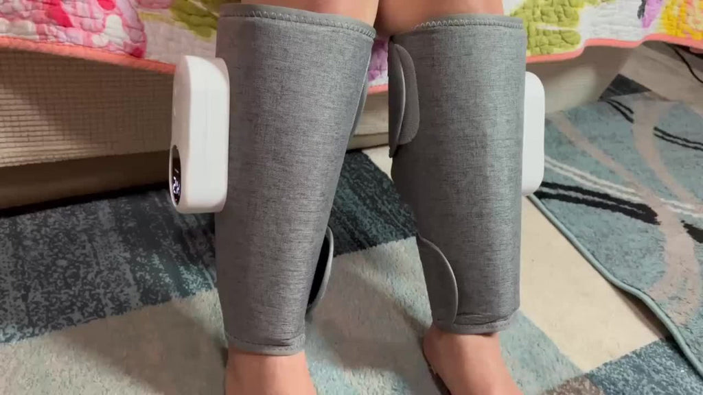 Leg Massager: Air Compression, Cordless Calf & Foot Massager with 3 Intensity Levels for Legs, Thighs