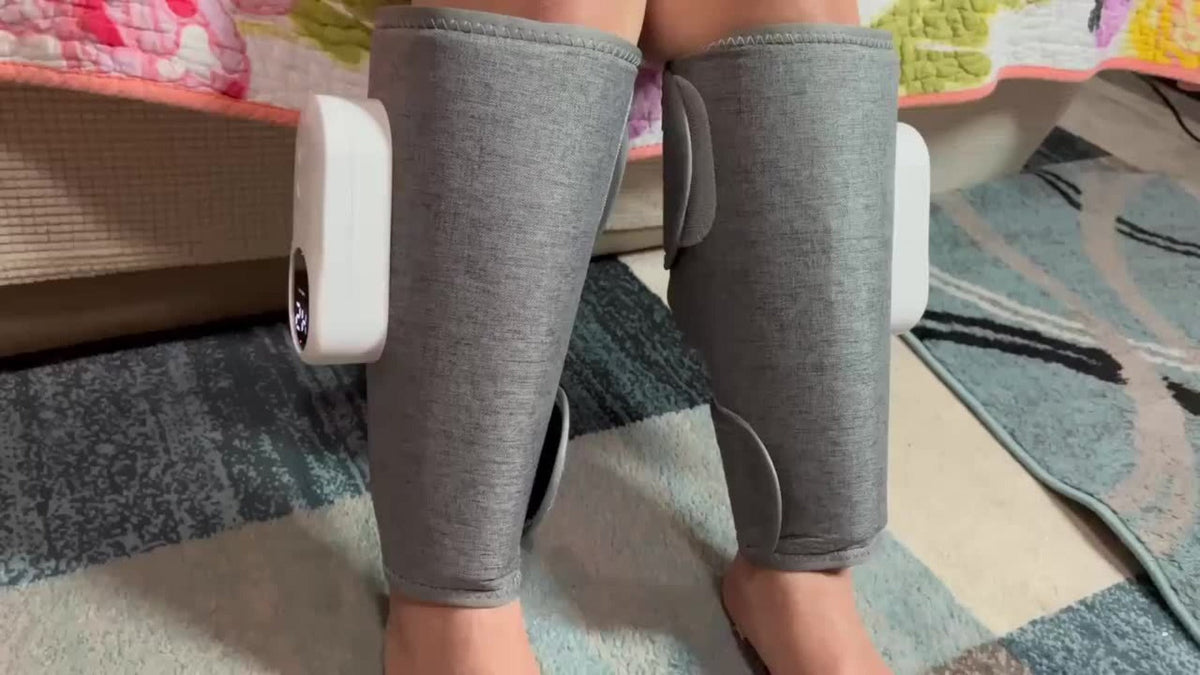 Leg Massager: Air Compression, Cordless Calf & Foot Massager with 3 Intensity Levels for Legs, Thighs