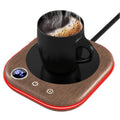 Smart Electric Coffee Mug Warmer 40W – Desktop Coffee Cup Thermos with Temperature Display, 3 Heat Settings, 1–12 Hour Timer & 4-Hour Auto Shut-Off, Keeps Coffee Tea Milk Cocoa Warm – Wood Grain Father's Day Gift