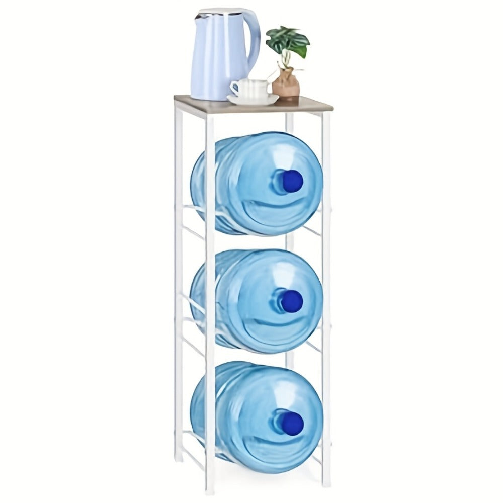 5 Gallon Water Jug Holder in Particleboard and Steel Frame for Kitchen and Office (3-Tier Rack Organizer)