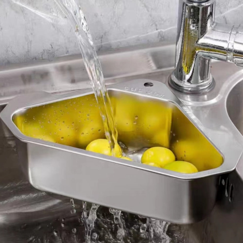 Kitchen Drain Strainer Basket 304 Stainless Steel Triangular Corner Sink Filter for Wash Basin